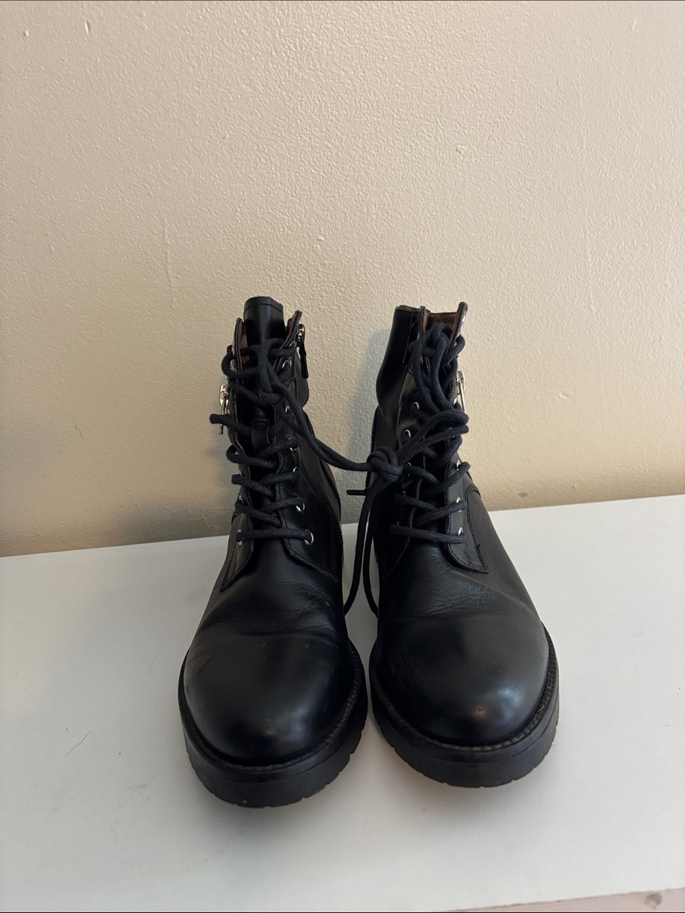 Nero Giardini Black Lace-Up Ankle Boots